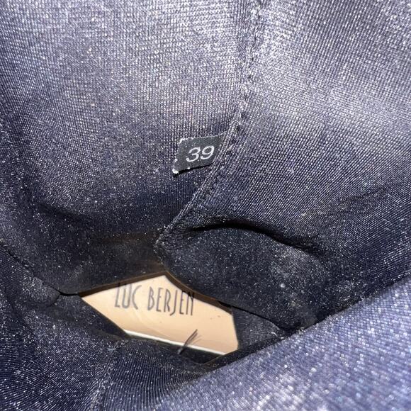 Luc Berjen Malaspina 39EU 7.5-8US Moto Biker Slouch Grunge Accent Tie Calf Boot - Picture 7 of 9